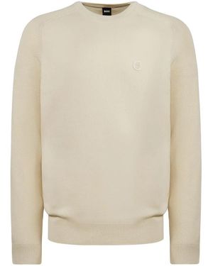 HUGO Round-Neck Knitwear - White