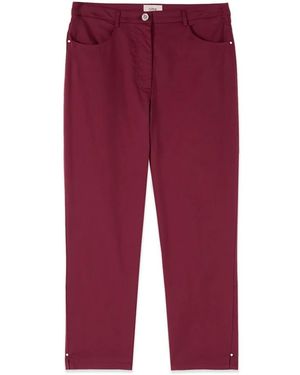 Oltre Capri-Hose Aus Baumwollmischung - Rot