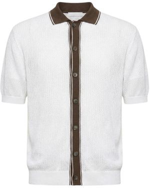 Peserico Tops ,Wit ,Katoen Katoenen Shirt Met Korte Mouwen