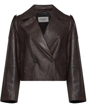 Weekend by Maxmara Leather Jackets - Black