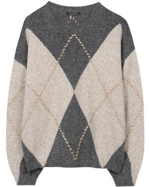 Luisa Cerano Pullover Aus Alpakawolle-Mischung Mit Muster - Grau