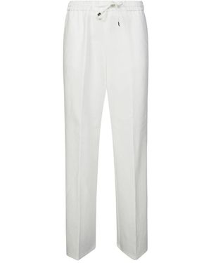 BERWICK 1707 Straight Trousers - Blanco