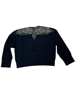 Marcelo Burlon Hoodies & Sweatvesten ,Zwart ,Katoen Animalier Wings Sweatshirt - Blauw