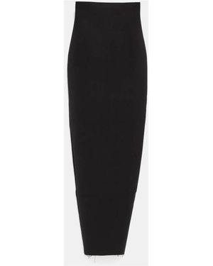 Rick Owens Rokken ,Zwart ,Wol Dirt Pillar Maxi Rok