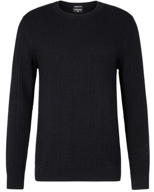 Strellson Truien & Vesten ,Blauw ,Katoen Graphic Texture Knit Sweater