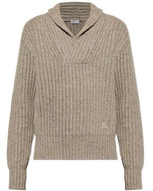 Burberry V-Neck Knitwear - Gray