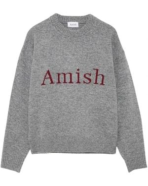 AMISH Round-Neck Knitwear - Grey