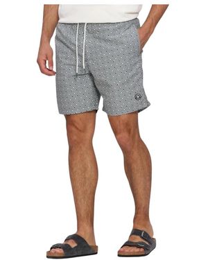 Shiwi Badmode ,Grijs ,Mike Swim Shorts 7 Inch Geo Square - Blauw