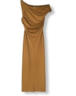 EDITED Khaki Midi Kleid Für Herbst/Winter - Grün