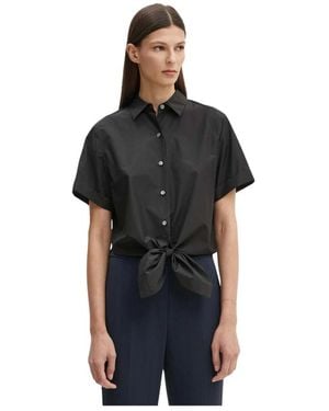 Theory Blouse Met Strikdetail - Zwart
