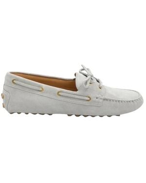 Tod's Suede Driving Moccasins - Wit