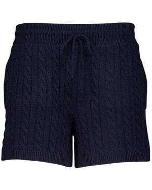 Miu Miu Luxuriöse Cable-Knit Cashmere Shorts - Blau