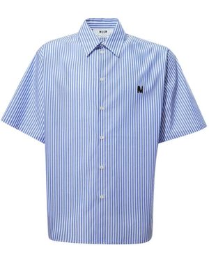 MSGM Short Sleeve Shirts - Bleu