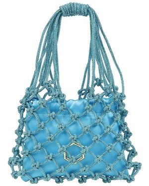 HIBOURAMA Kristall Mesh Handtasche Mit Tasche - Blau
