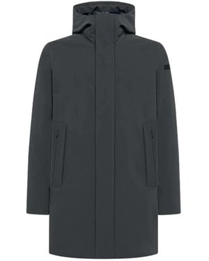 Rrd Groene Waterdichte Jas Met Gewatteerde Capuchon - Blauw