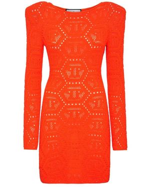 Philipp Plein Knitted Dresses - Red