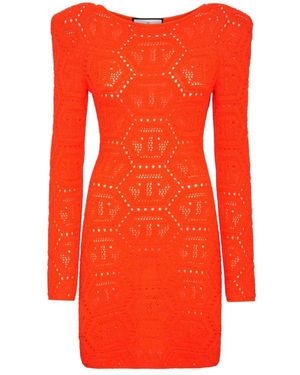 Philipp Plein Knitted Dresses - Red