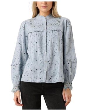 Y.A.S Langärmlige Hemdbluse - Blau