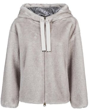 Herno Soft Faux Fur Bomber - Grau