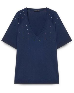 FIORELLA RUBINO V-Neck Knitwear - Blu