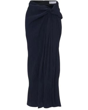 JW Anderson Falda Larga Azul Marino Con Drapeado, Mujer, Talla