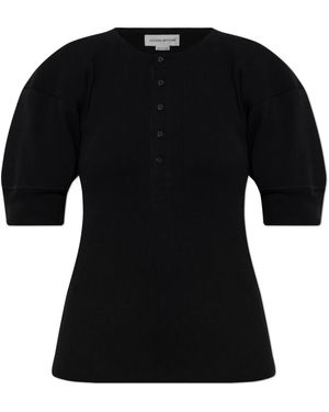Victoria Beckham Top Mit Geknöpftem Ausschnitt - Schwarz