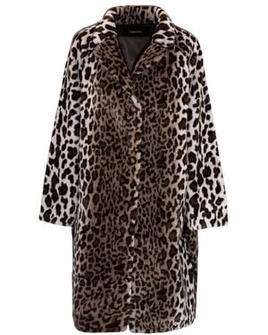 Lou Andrea Romy Lange Faux Fur Jas - Zwart