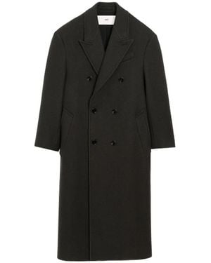 Ami Paris Double-Breasted Coats - Black