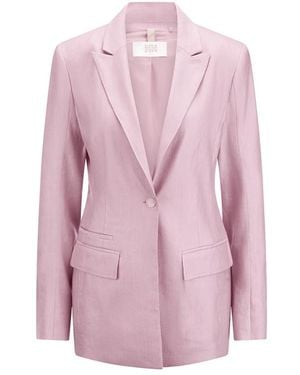 Riani Leinen- Und Lyocell-Blazer Mit Knopf-Gürtel - Pink