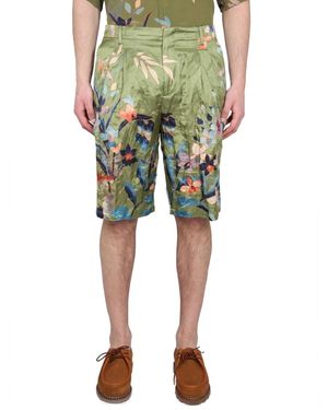 Etro Korte Broeken ,Groen ,Shorts Stampa Fiori