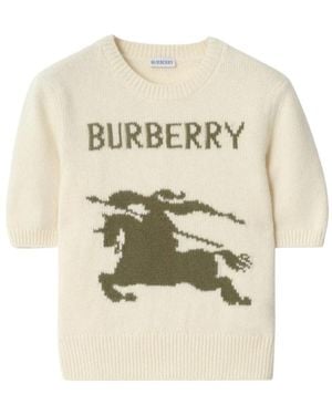 Burberry Knight Wool Cashmere Top - Natural