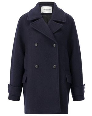 Closed Double-Breasted Coats - Blu