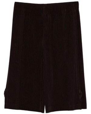 Issey Miyake Korte Broeken ,Bruin ,Polyester Wear Or Wrap Shorts - Zwart