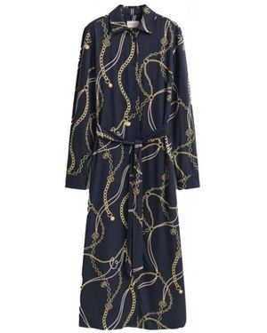 GANT Kleedjes ,Blauw ,Midi Shirt Dress - Zwart