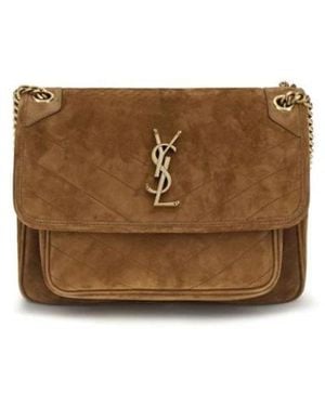 Saint Laurent Loulou Matelassé Umhängetasche - Braun