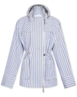 Rabanne Kapuzenparka Aus Baumwoll-Popeline - Blau