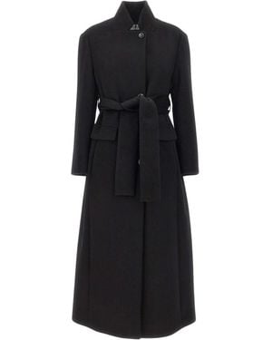 Marella Belted Coats - Negro