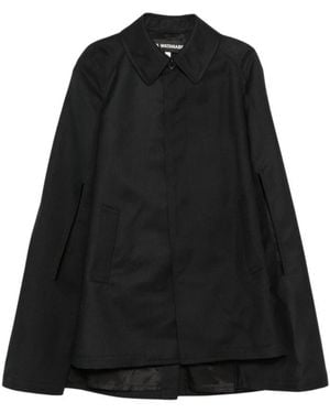 Junya Watanabe Pinstripe Woll Cape Jacke - Schwarz
