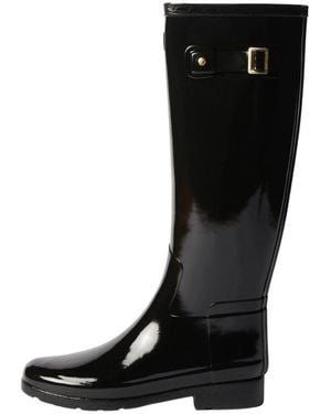 HUNTER Eleganter Gummistiefel Mit Goldrand - Schwarz