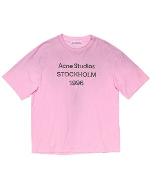 Acne Studios Tops ,Roze ,Katoen Exford 1996 Logo T-Shirt