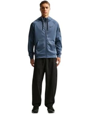 Nike Therma-Fit Full-Zip Fitness Top Polyester Hoodie - Blauw