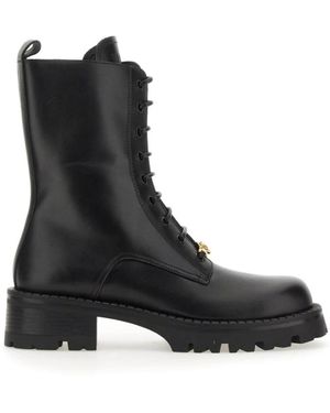 Versace Schoenen ,Zwart ,Leer Medusa '95 Lace-Up Boots 35 Mm