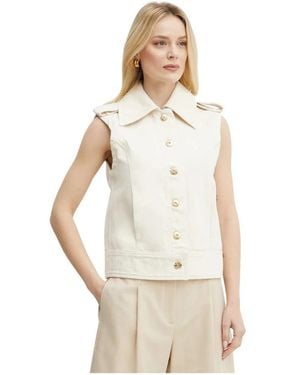 Patou Jassen ,Denim Mouwloze Denim Vest - Wit