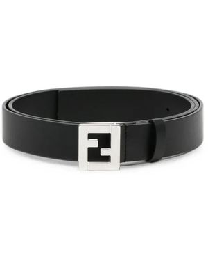 Fendi Ff Logo Gürtelschnalle - Schwarz