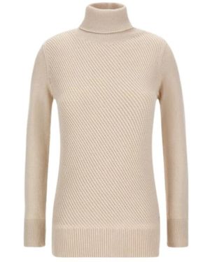 Woolrich Truien & Vesten ,Wol Turtleneck Trui Met Capuchon - Naturel