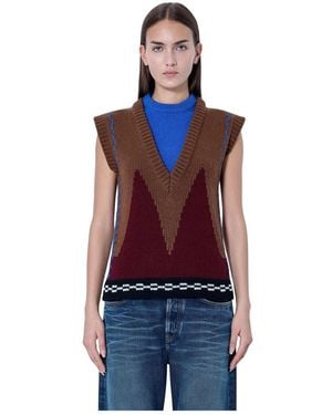 Marni V-Neck Knitwear - Rojo