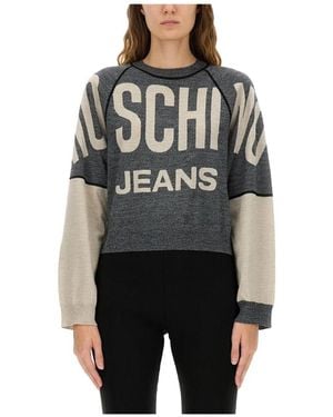 Moschino Logo Gebreide Trui - Zwart