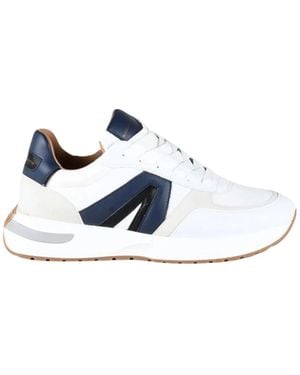 Alexander Smith Weiße Low-Top-Sneaker - Blau
