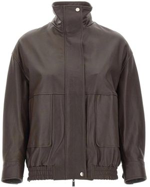 Kaos Leren Bomberjack - Grijs