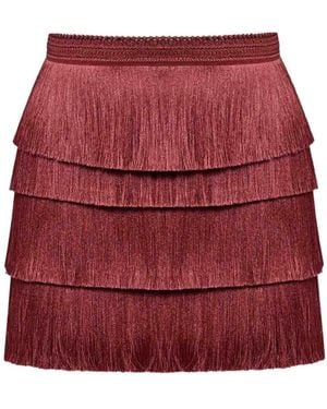 PATBO Amber Fringe Skirt - Rot